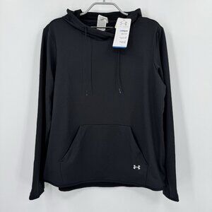 Under Armour Cold Gear Pullover Hoodie Sweatshirt M Women's Black Fleece Lined